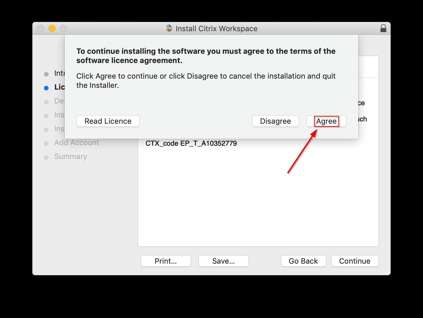 Citrix Workspace App for Mac installation