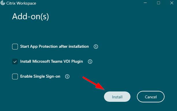 Citrix Workspace App for Windows installation